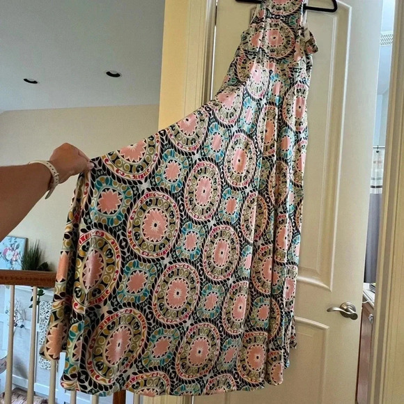 NWT new Anthropologie Serena halter maxi dress Nicole miller 10p 10 circle green - Picture 4 of 15